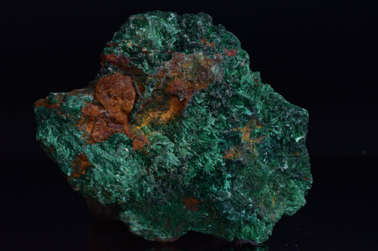 Azurite with malachite crystal from Mibladen, Morocco, showing vibrant blue and green mineral formations.