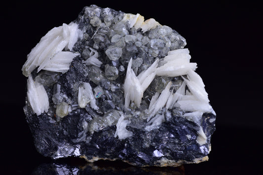 Cerussite on barite - Mibladen district, Midelt province, Morocco V