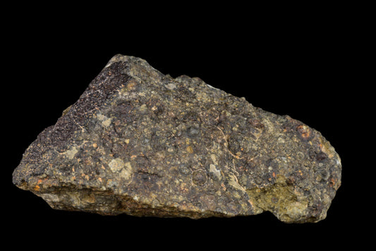 Fragment of NWA 14004 CV3 meteorite, showing metal and mineral textures, weighing 32.40 grams, from Buy Meteorite LLC.