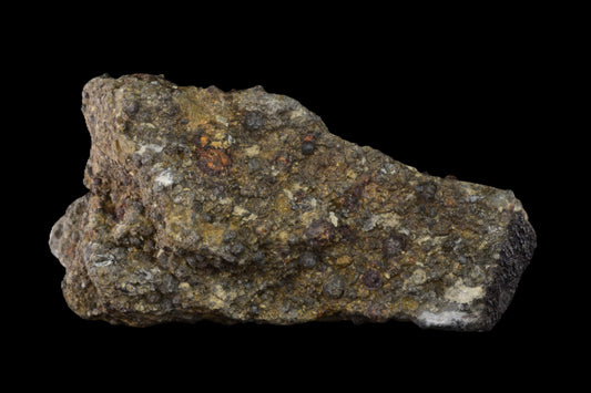 Fragment of NWA 14004 CV3 meteorite showing dark fusion crust and metallic interior, weighs 51.35 grams.