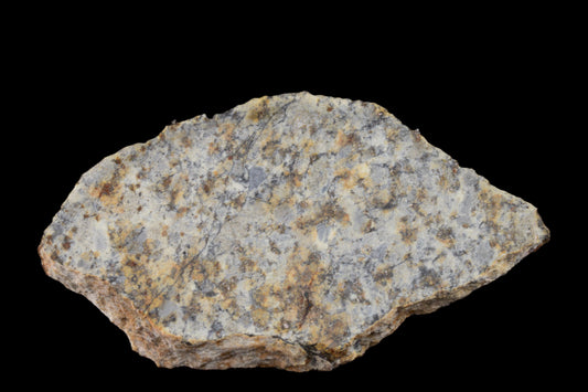 NWA 14225 LL6 chondrite meteorite, 3 grams, showing a rough, dark surface with some metallic mineral inclusions.