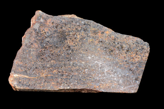 NWA 14234 H7 rare meteorite specimen weighing 14.74 grams, showing metallic surface and unique mineral textures.
