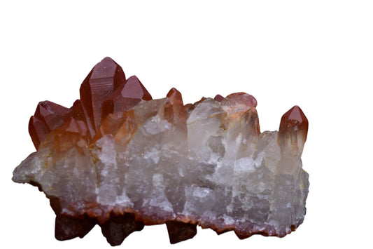 Red Quartz Crystal Cluster (Ferruginous Quartz) – Tinejdad, Morocco