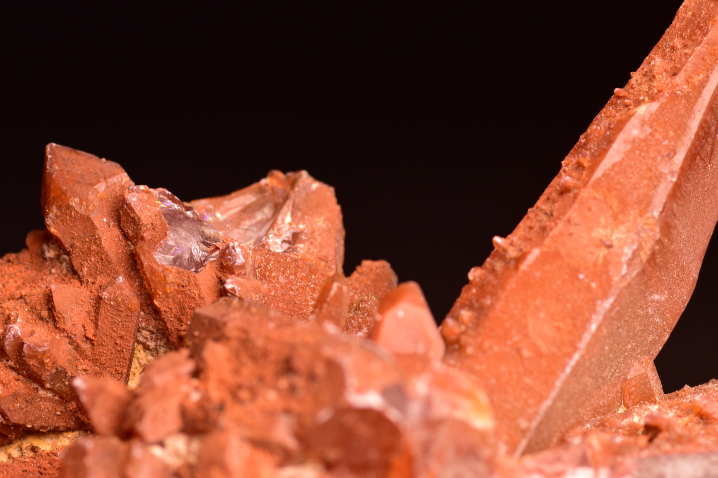 Red Quartz Crystal Cluster (Ferruginous Quartz) – Tinejdad, Morocco VV