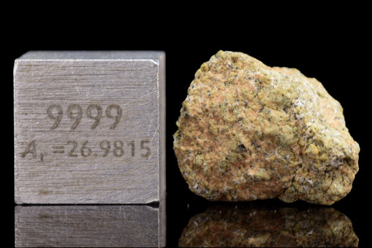 Martian meteorite NWA 12241, 1.30 g Shergottite from Mars, displayed on a white background.