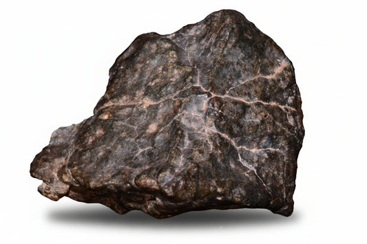Rare NWA 13272 ungrouped achondrite meteorite fragment, natural 17.7g piece, showcasing unique surface features and mineral texture.