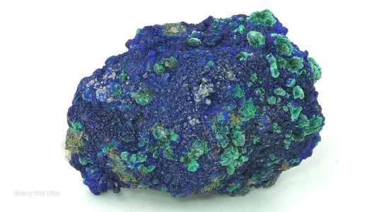 Natural Azurite with Malachite on Quartz – Mibladen, Morocco | 39.4 g