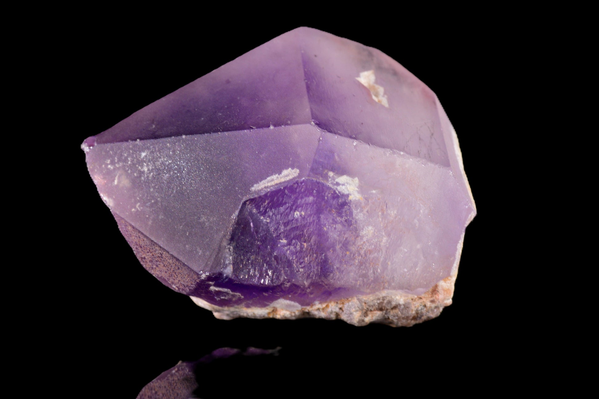 Polished Amethyst Morocco crystal from Buy Meteorite LLC, showcasing deep purple hues and natural crystal formations.