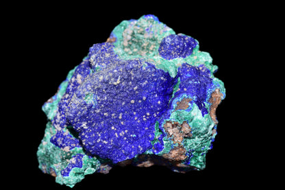 Azurite with Malachite crystal from Mibladen, Morocco, showcasing deep blue and vibrant green mineral formations.
