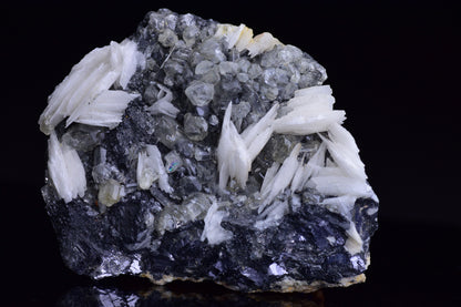 Cerussite on barite - Mibladen district, Midelt province, Morocco V