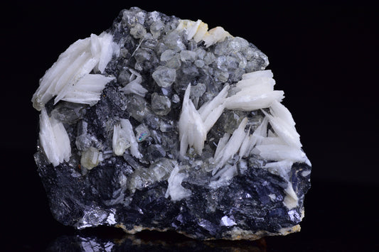 Cerussite on barite - Mibladen district, Midelt province, Morocco V