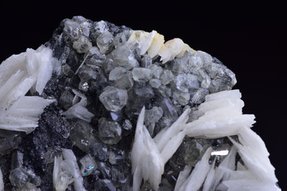 Cerussite on barite - Mibladen district, Midelt province, Morocco VV