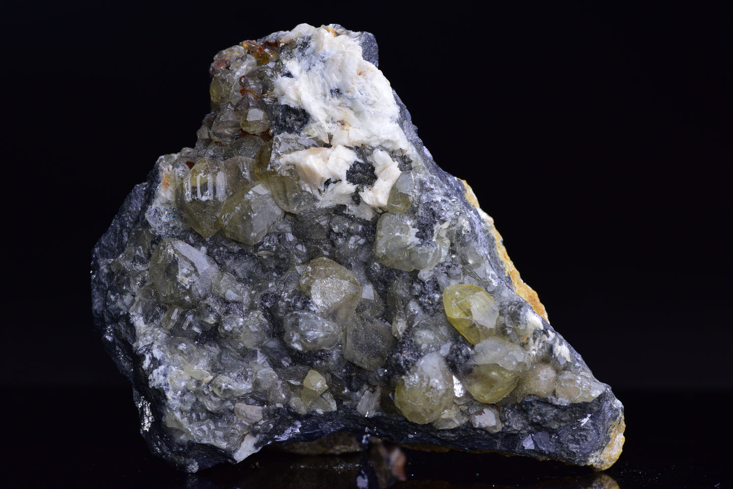 Cerussite on barite - Mibladen district, Midelt province, Morocco C