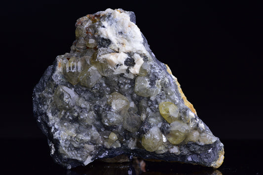 Cerussite on barite - Mibladen district, Midelt province, Morocco C