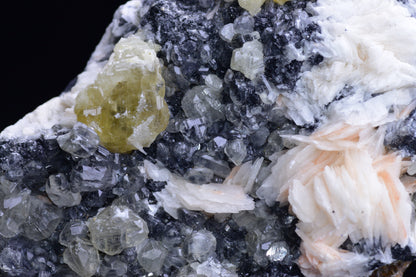 Cerussite on barite - Mibladen district, Midelt province, Morocco V