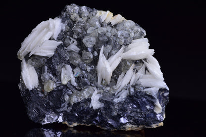 Cerussite on barite - Mibladen district, Midelt province, Morocco V