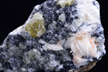 Cerussite on barite - Mibladen district, Midelt province, Morocco V