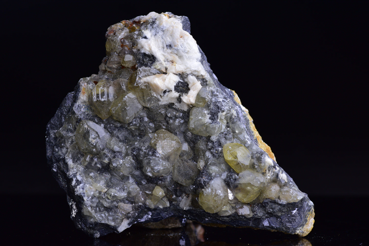 Cerussite on barite - Mibladen district, Midelt province, Morocco V