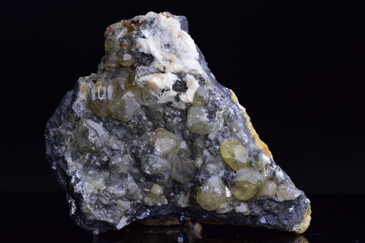 Cerussite on barite - Mibladen district, Midelt province, Morocco V