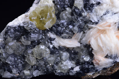 Cerussite on barite - Mibladen district, Midelt province, Morocco V