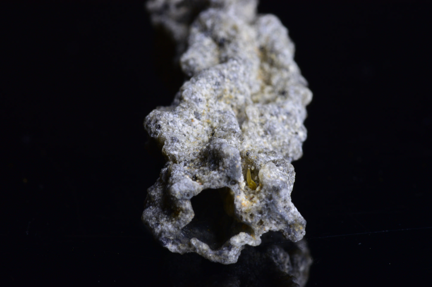 Fulgurite lightning fused glass crystal weighing 6.4 grams, showcasing natural glass formation with vibrant lightning patterns.