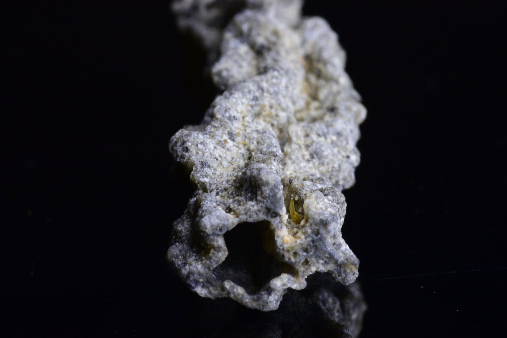 Fulgurite lightning fused glass crystal weighing 6.4 grams, showcasing natural glass formation with vibrant lightning patterns.