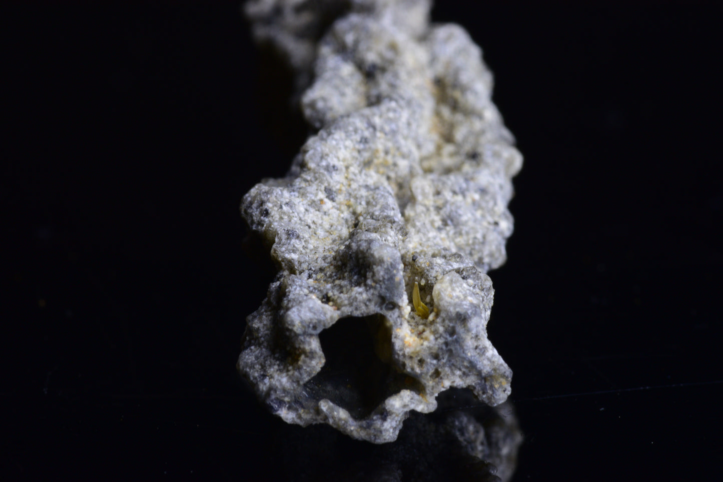 Fulgurite lightning fused glass crystal weighing 6.4 grams, showcasing a unique natural formation with vibrant lightning patterns.