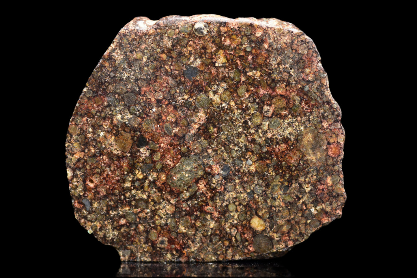 Close-up of NWA 12341 L3 meteorite weighing 4.5 grams, showcasing its dark, textured surface and mineral details.