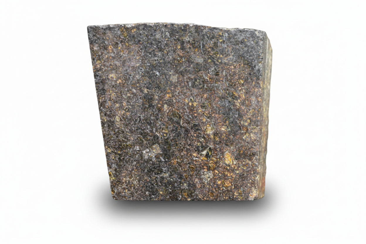NWA 11757 ureilite meteorite, 9.9 grams, showcasing a dark, rocky surface with metallic mineral inclusions.