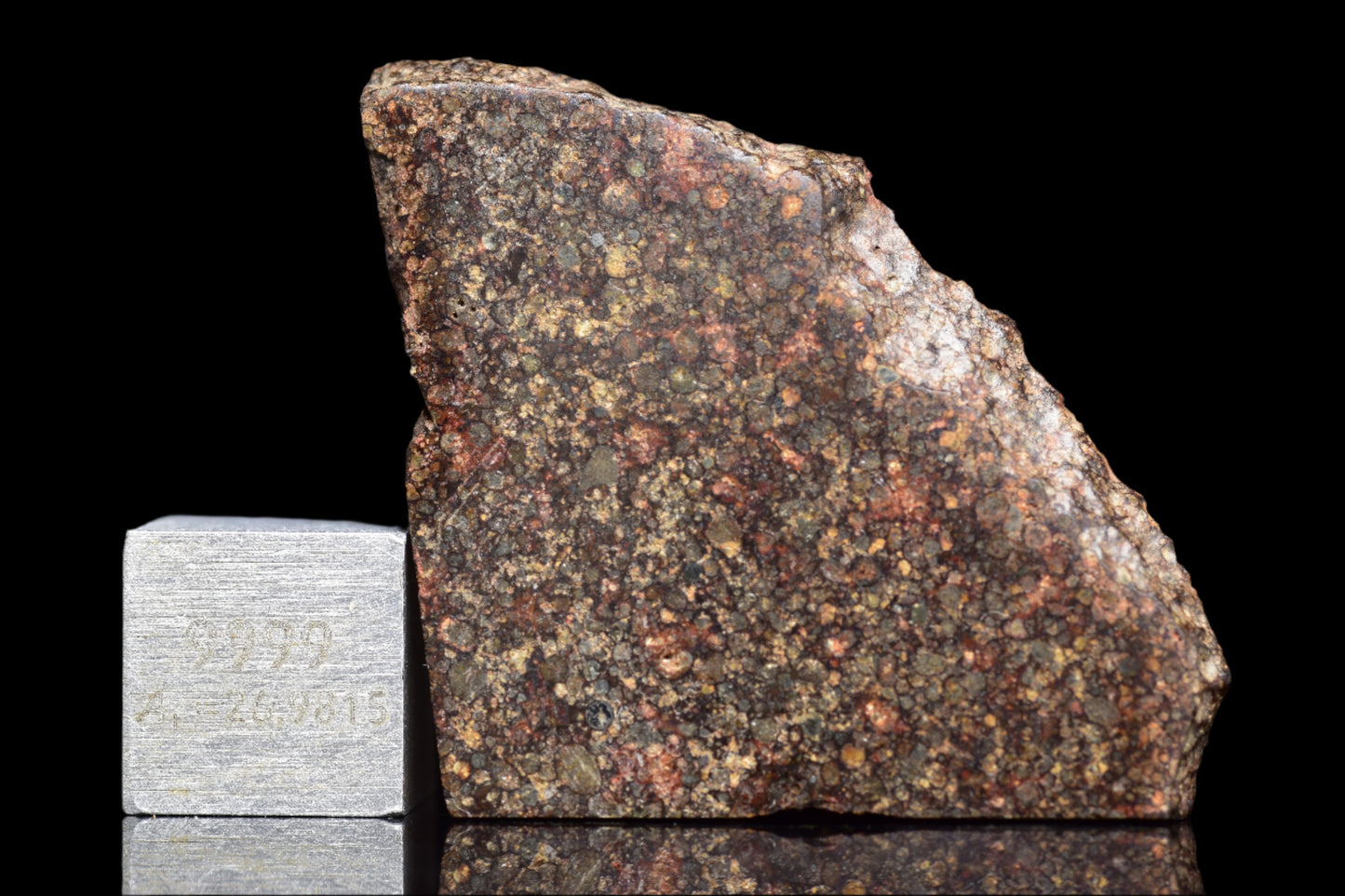 NWA 12341 L3 meteorite from Buy Meteorite, LLC, showing a 5.2 gram chondrite with dark fusion crust and textured interior.