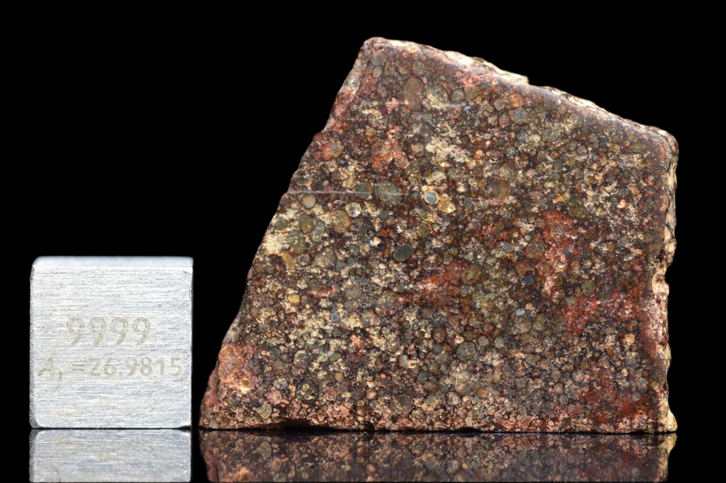 NWA 12341 L3 meteorite sample showing dark fusion crust and chondritic texture, weighed 4.6 grams, from Buy Meteorite, LLC.