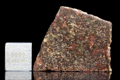 NWA 12341 L3 meteorite sample showing dark fusion crust and chondritic texture, weighed 4.6 grams, from Buy Meteorite, LLC.