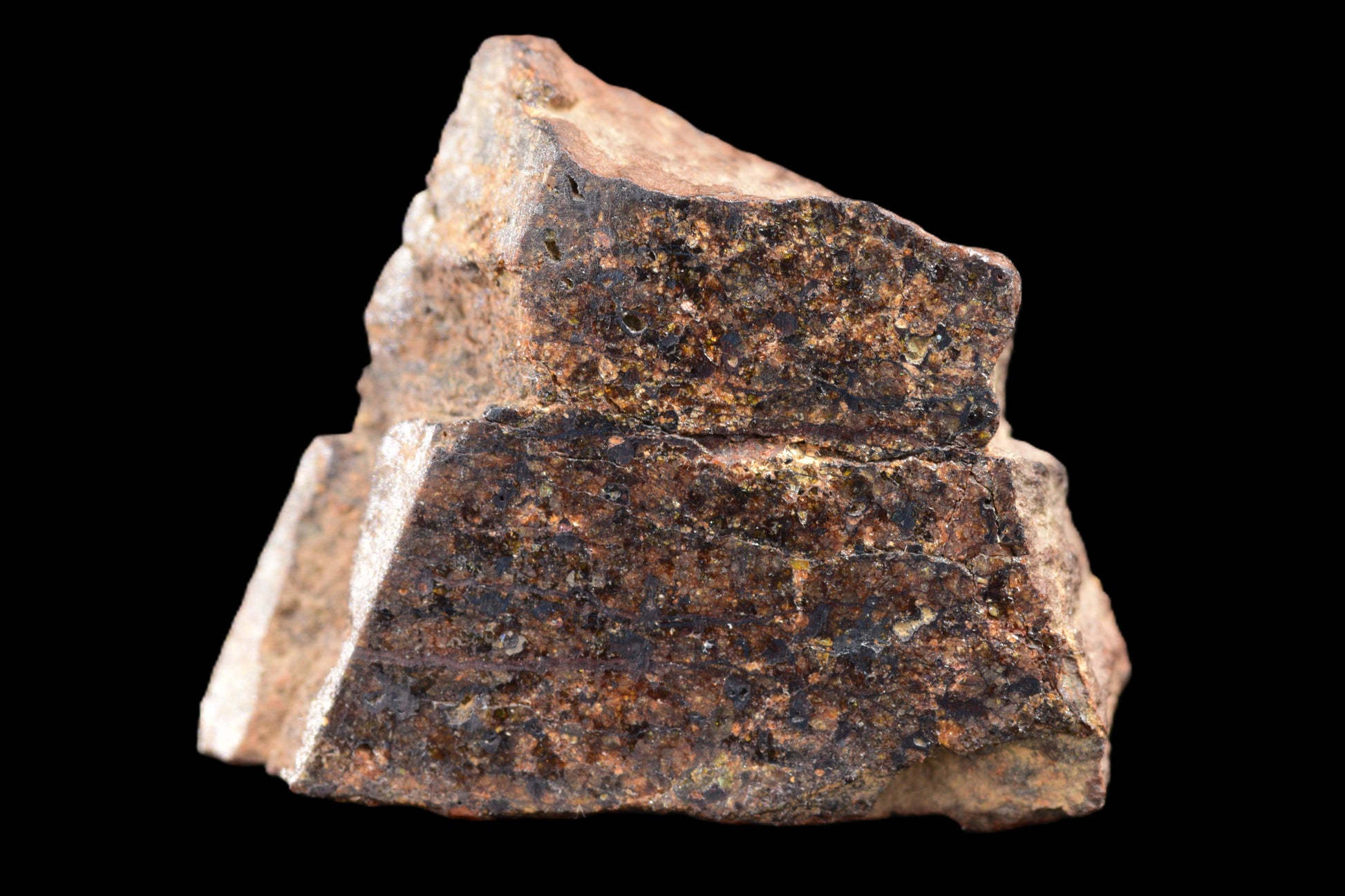 NWA 14234 H7 meteorite fragment, 3.58 grams, with rough metallic surface and natural cosmic texture, from Buy Meteorite, LLC.
