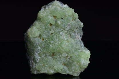 Raw Prehnite and Actinolite crystal specimen from Boulemane, Morocco, showcasing green mineral formations and natural crystalline textures.