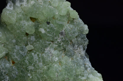 Prehnite and actinolite crystal from Boulemane, Morocco, showcasing vibrant green mineral formations and natural mineral textures.