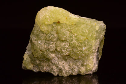 Prehnite and actinolite crystal specimen from Boulemane, Morocco, showcasing green and gray mineral formations.