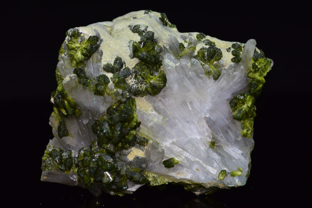 Quartz Cluster With Epidote - Imilchil, Morocco