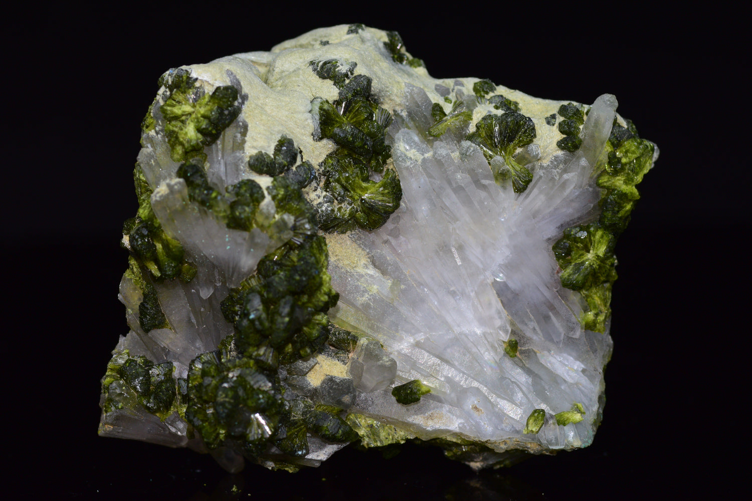 Quartz Cluster With Epidote - Imilchil, Morocco