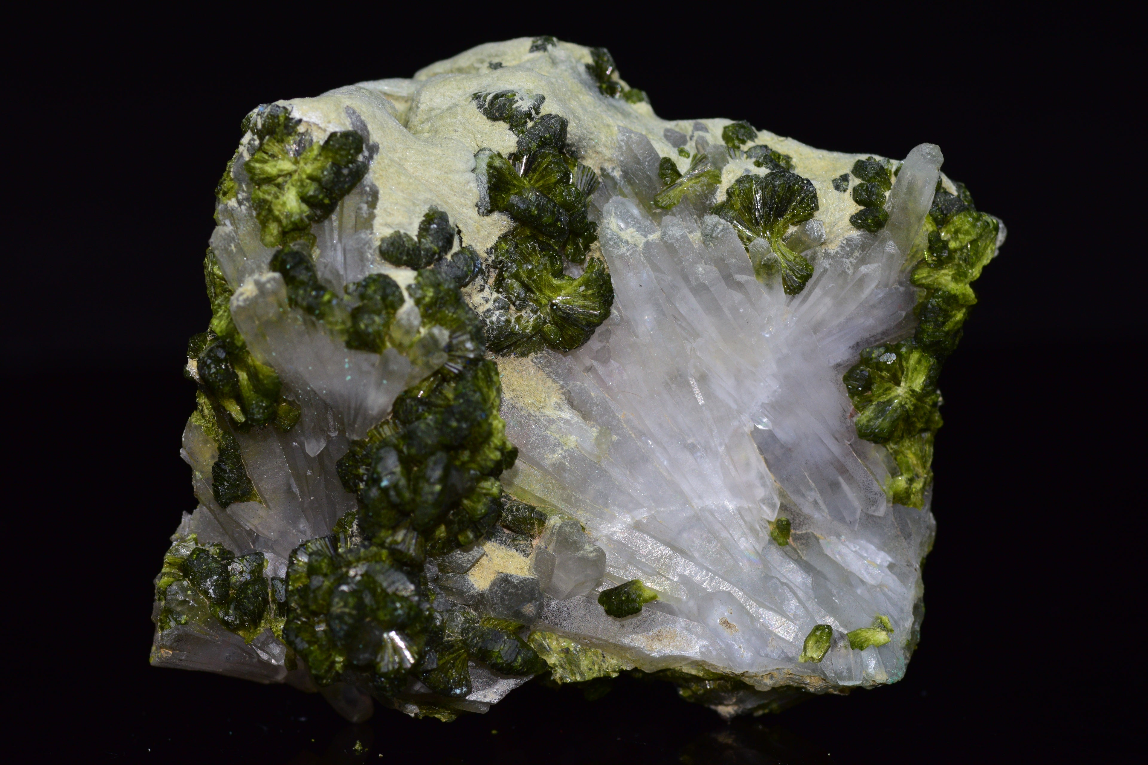Quartz Cluster With Epidote - Imilchil, Morocco