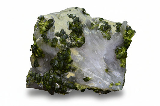 Quartz Cluster With Epidote - Imilchil, Morocco