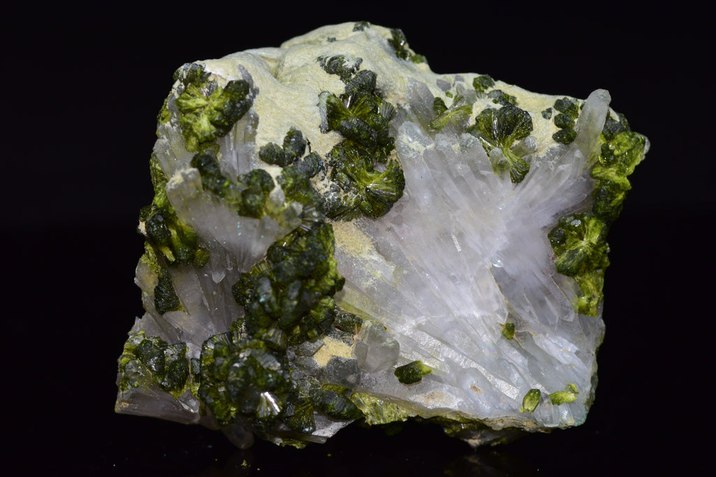 Quartz Cluster With Epidote - Imilchil, Morocco