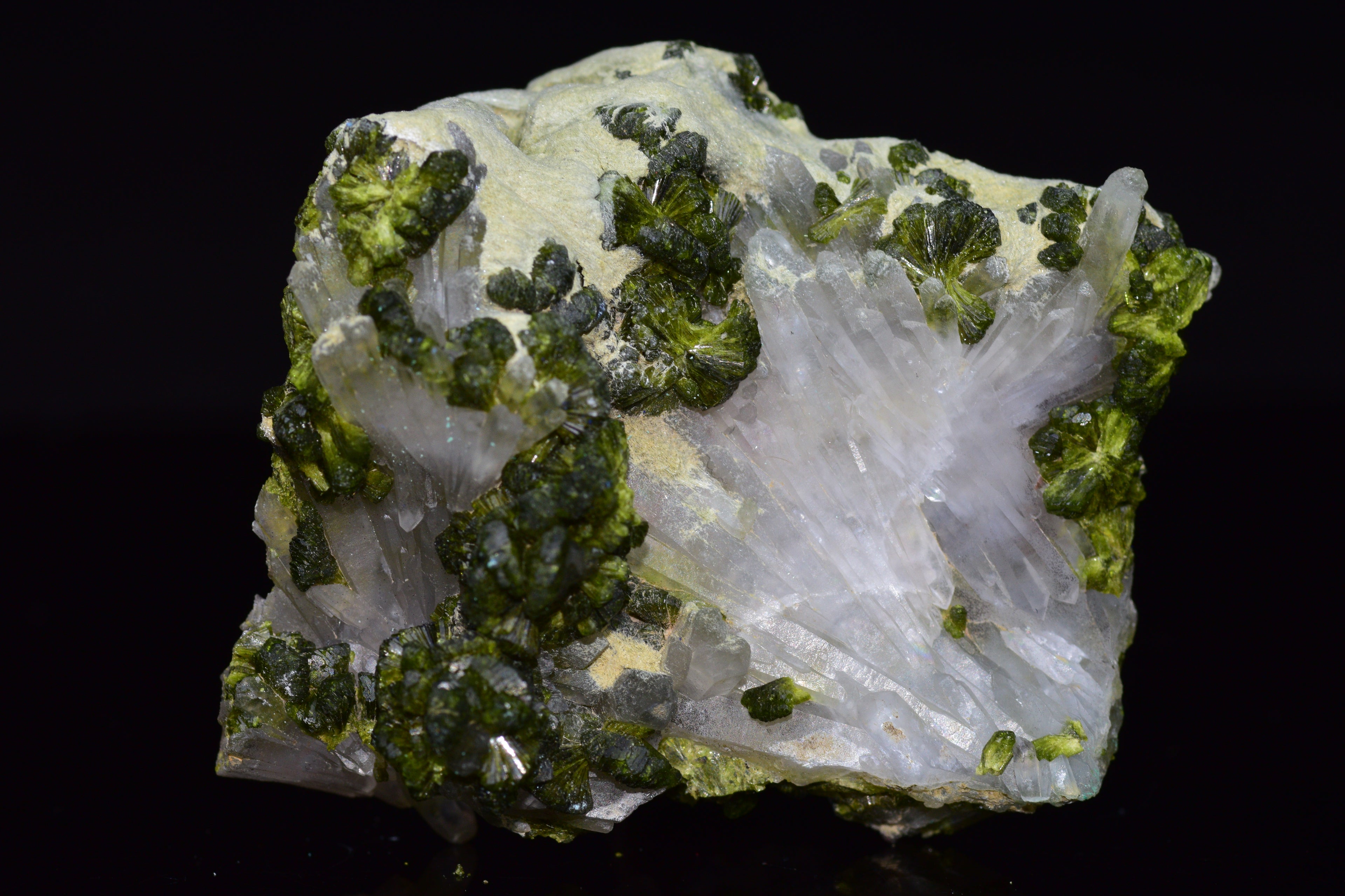 Quartz Cluster With Epidote - Imilchil, Morocco