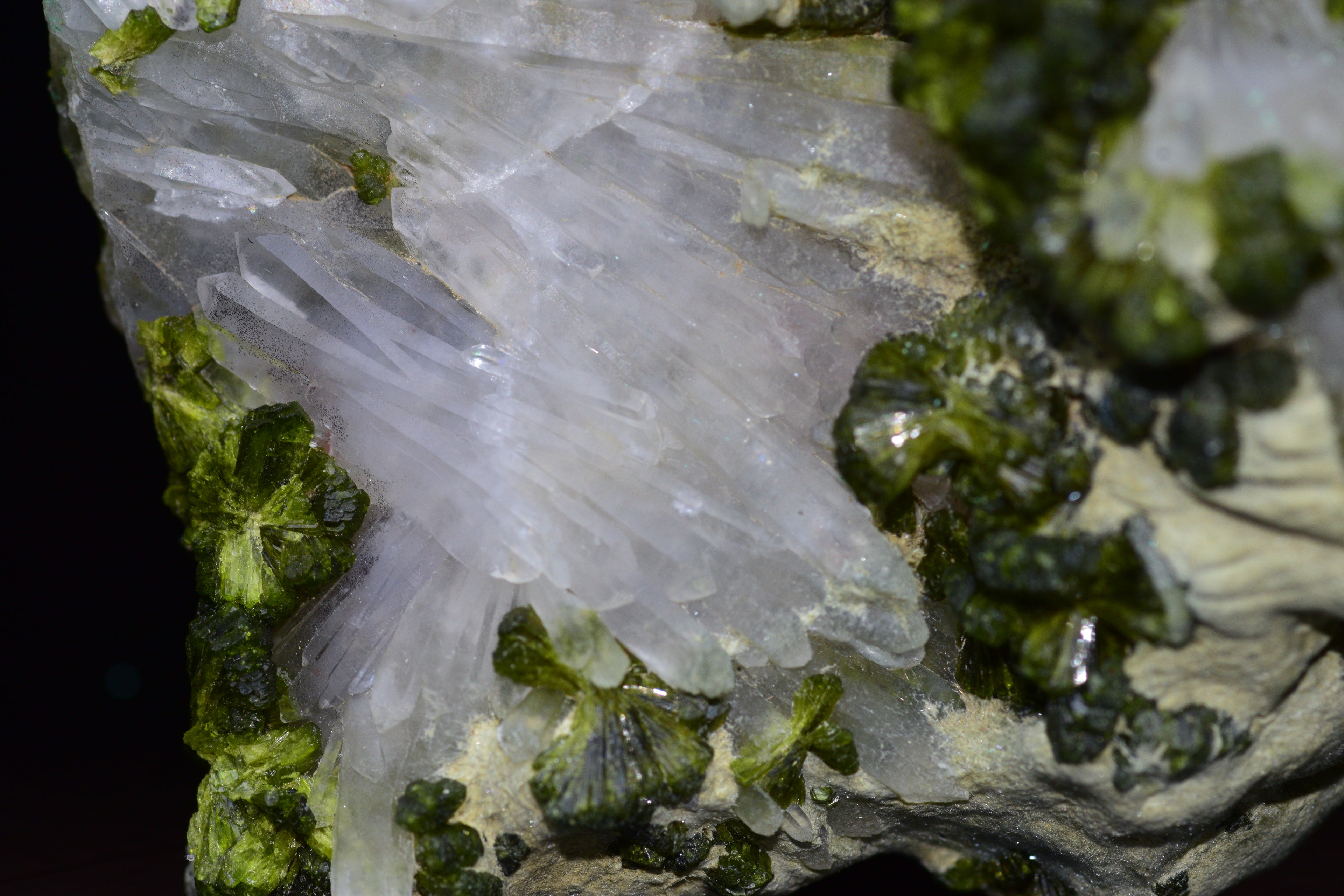 Quartz Cluster With Epidote - Imilchil, Morocco