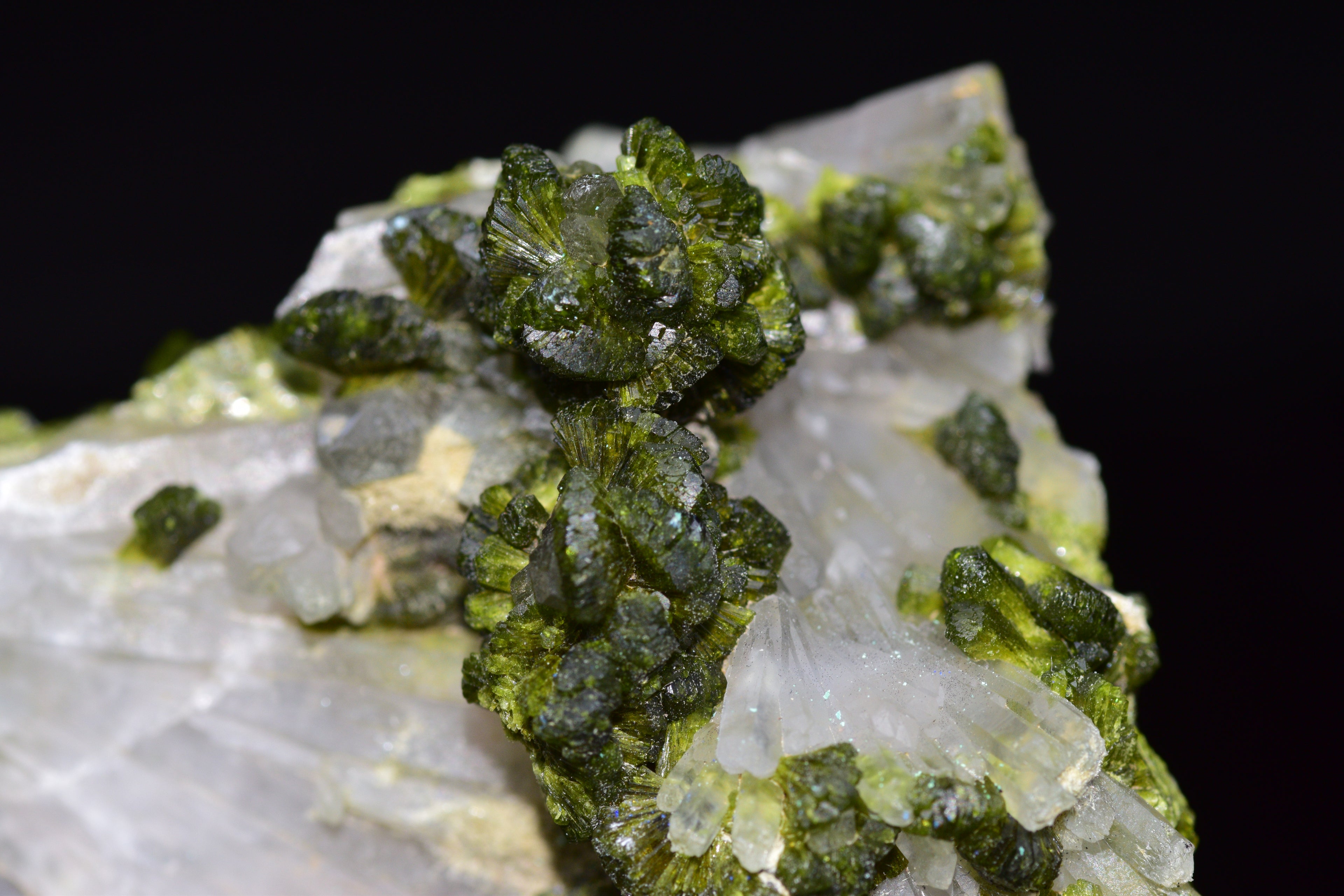 Quartz Cluster With Epidote - Imilchil, Morocco