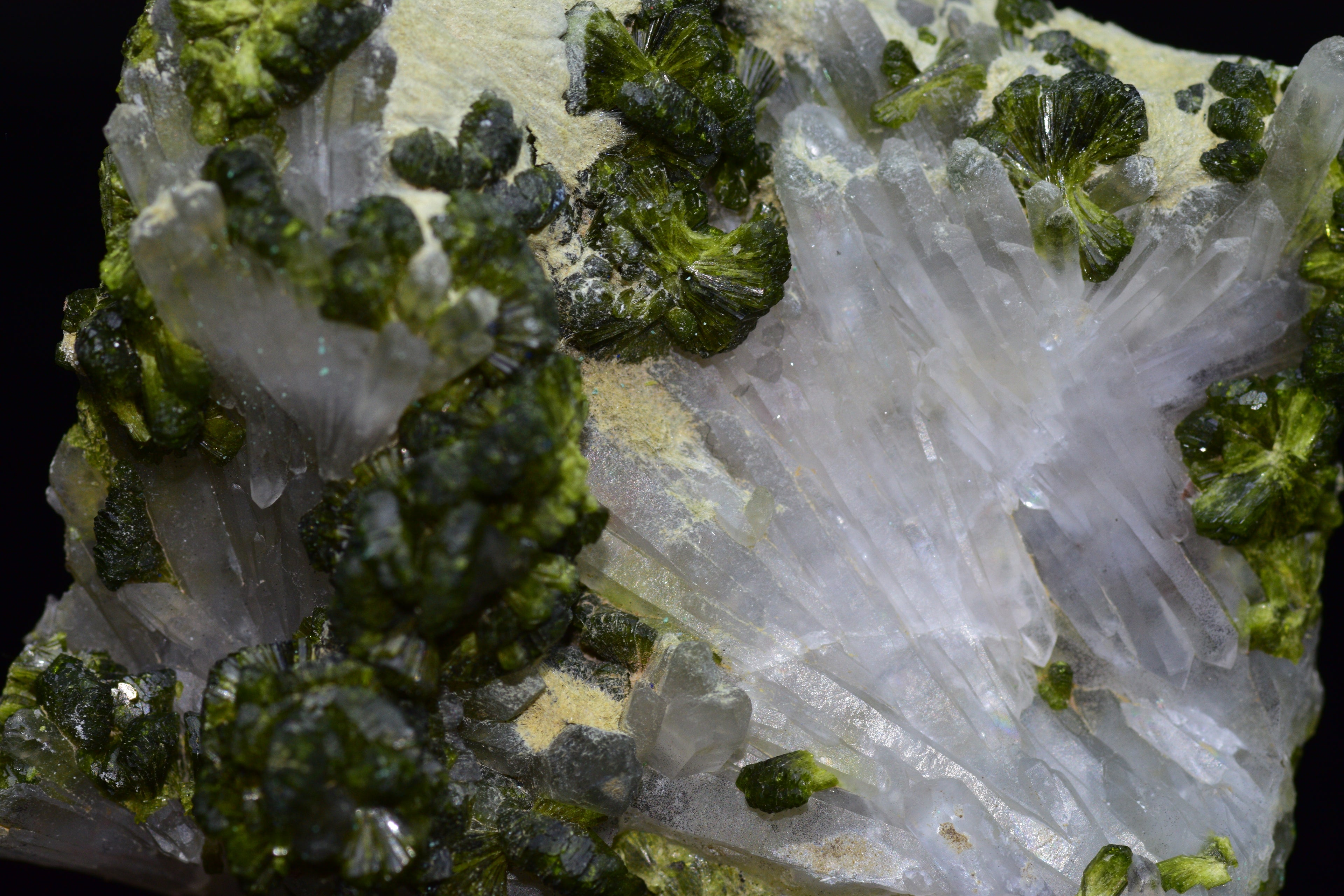 Quartz Cluster With Epidote - Imilchil, Morocco