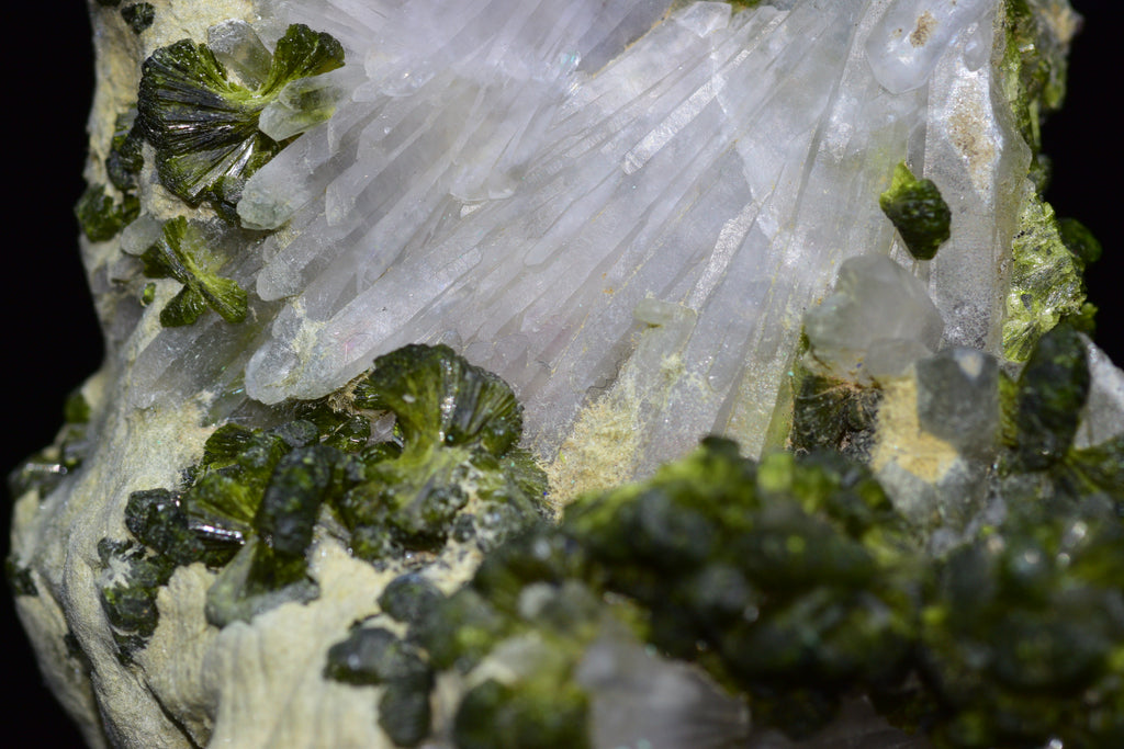 Quartz Cluster With Epidote - Imilchil, Morocco