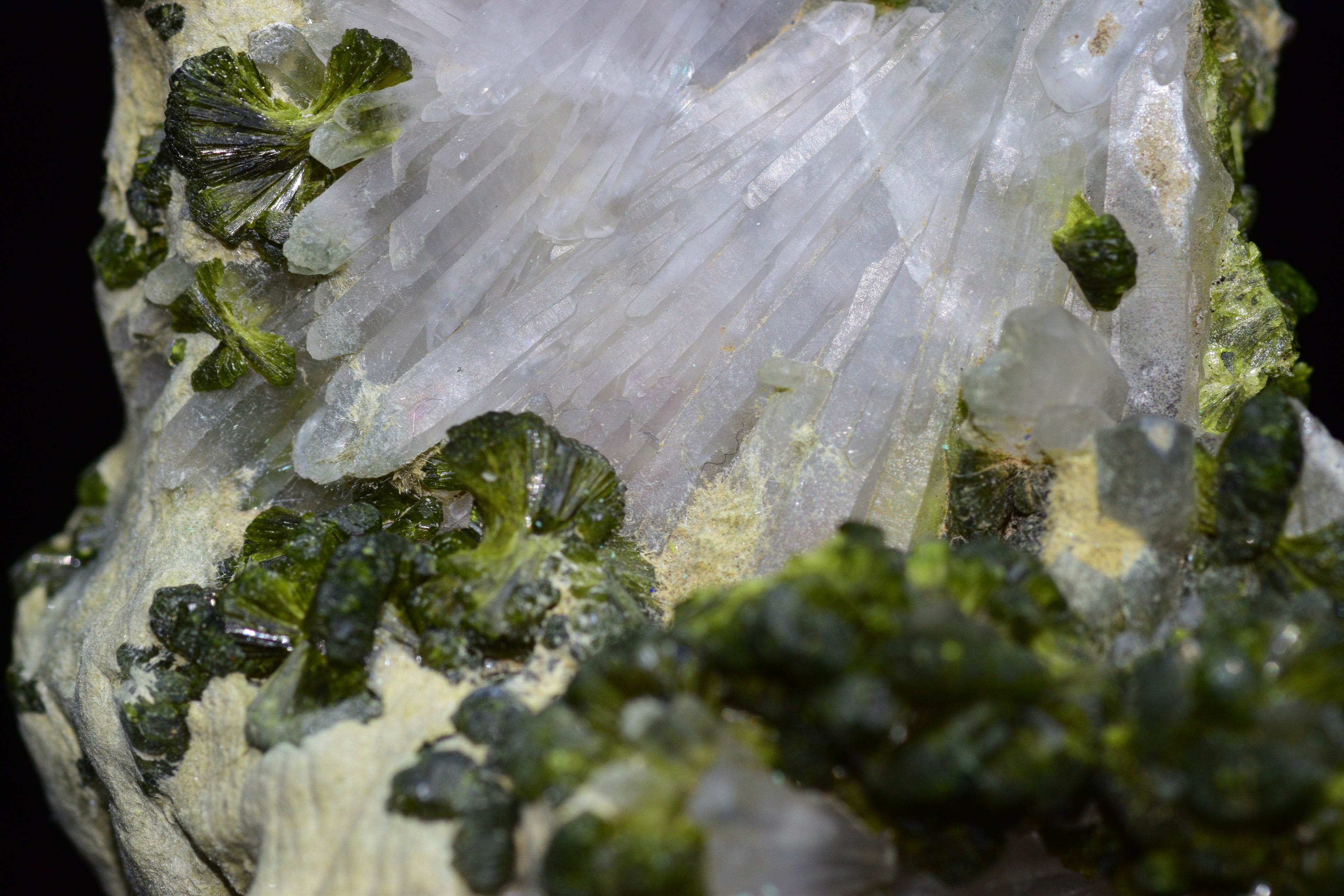 Quartz Cluster With Epidote - Imilchil, Morocco