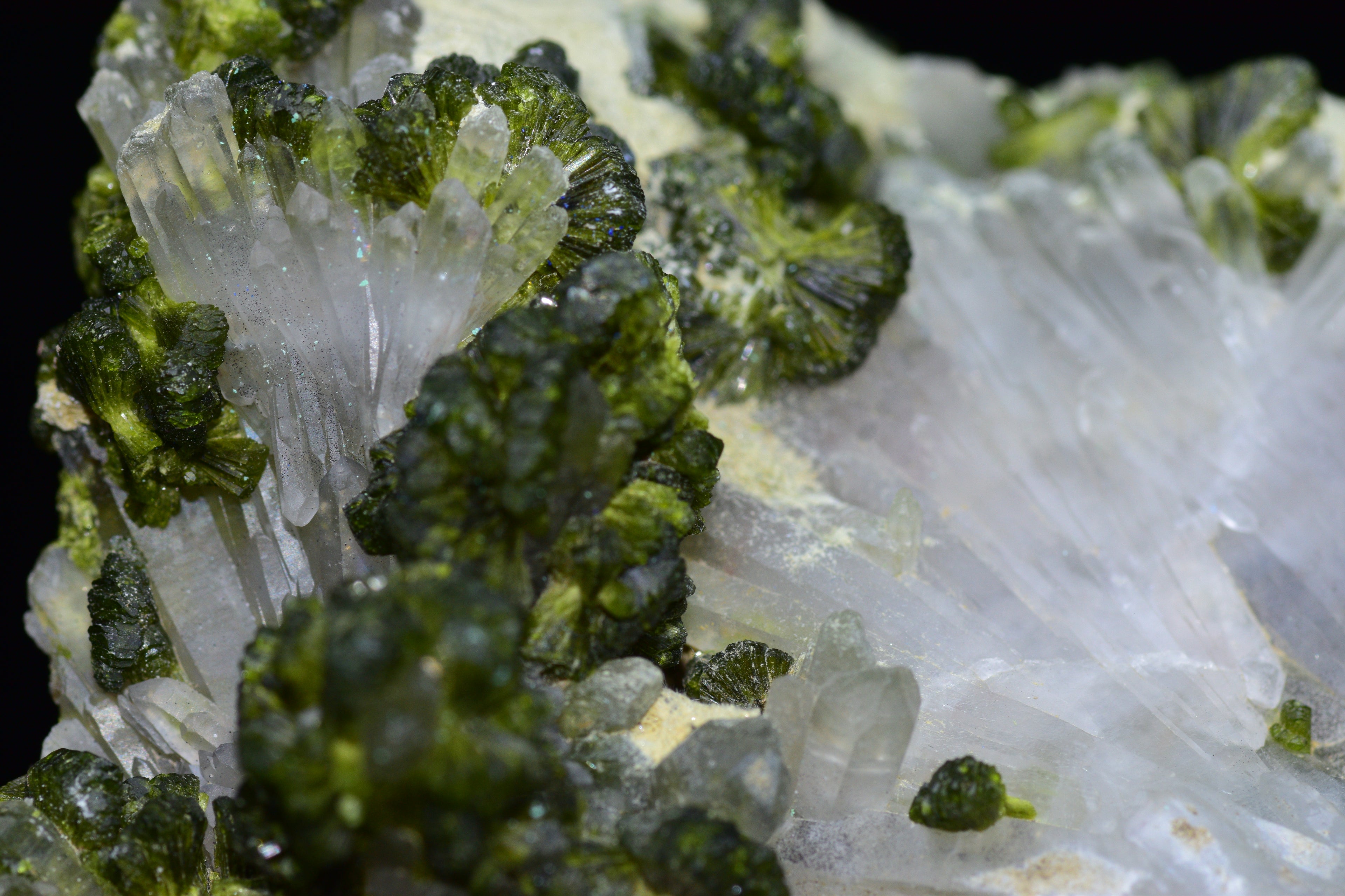 Quartz Cluster With Epidote - Imilchil, Morocco
