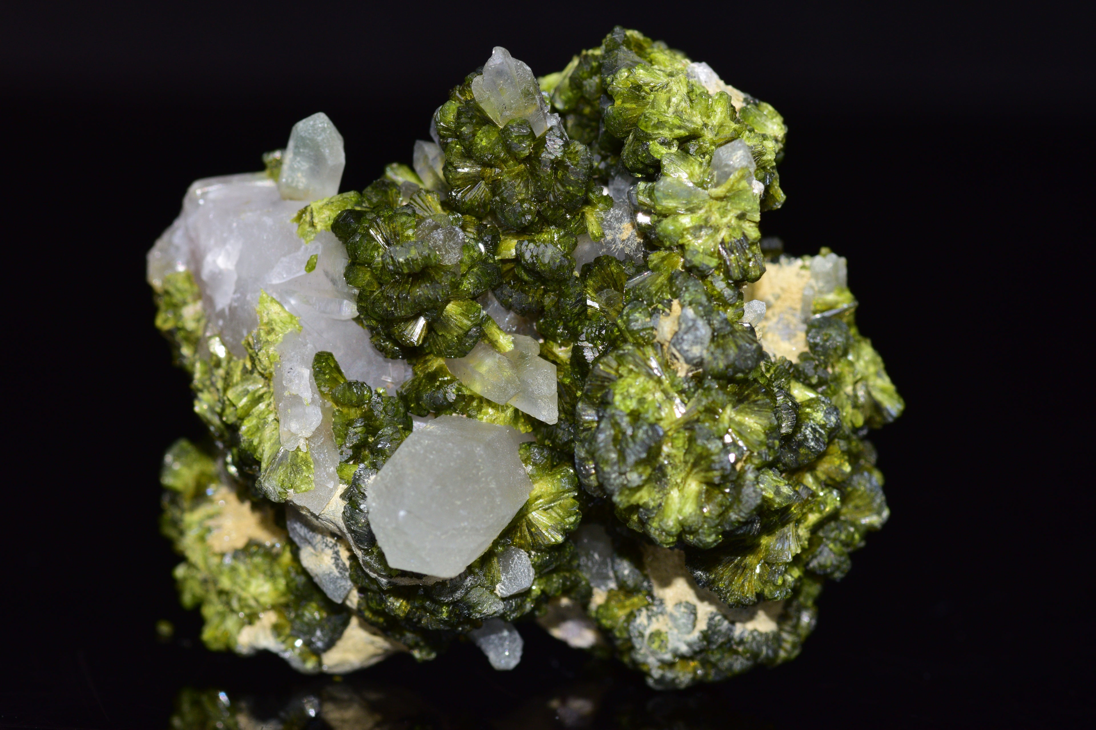 Quartz Cluster With Epidote - Imilchil, Morocco