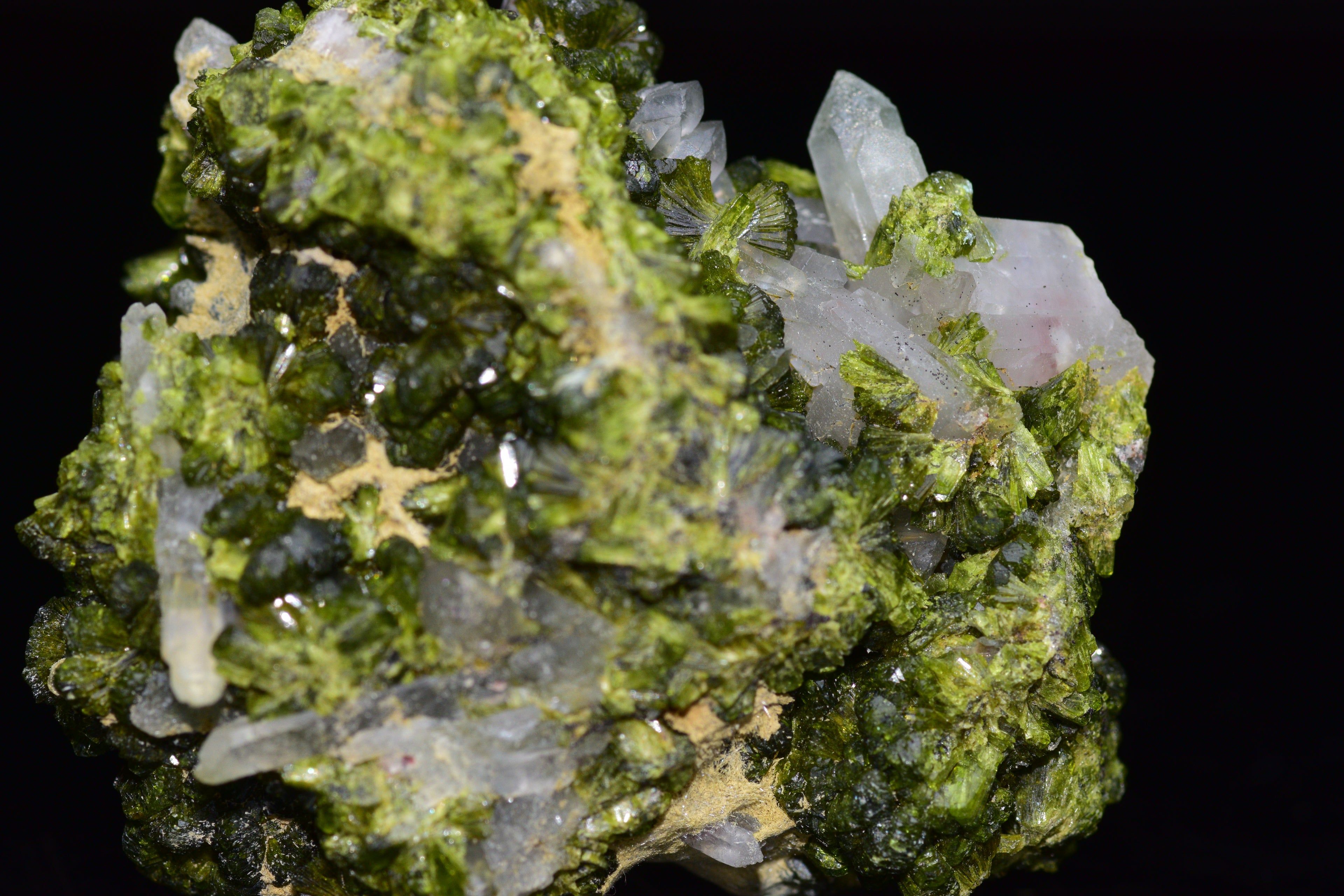 Quartz Cluster With Epidote - Imilchil, Morocco